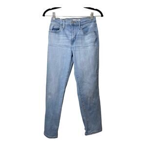 Levi Jeans 724 High Rise Straight Crop 26 Distressed Light Wash Jeans